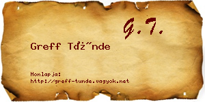 Greff Tünde névjegykártya